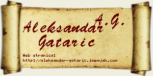 Aleksandar Gatarić vizit kartica